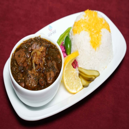 چلو خورشت قرمه سبزی